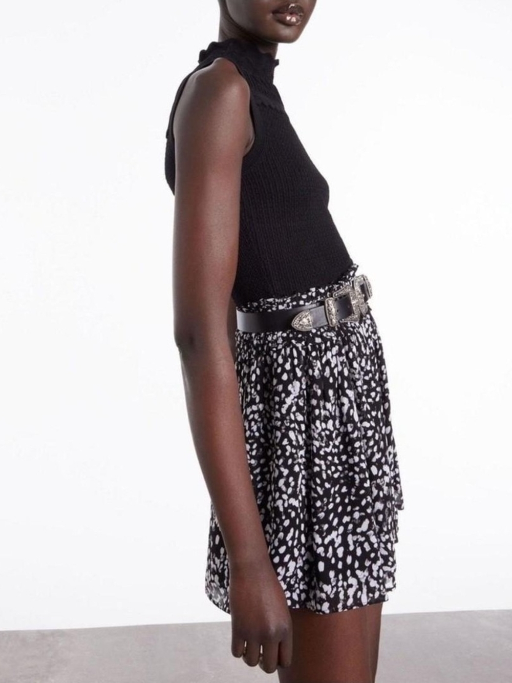 The Kooples Grunge Leopard Smocked Mini Skirt NWT | EU 2 (US 6) | Parisian Chic
